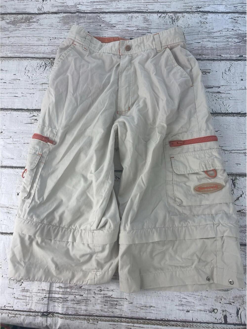 Vintage Sideout Cargo Shorts Youth 14 Khaki Skate 90s Y2K